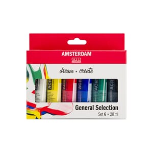 ACRYL STANDARD 20ML SETT 6 FARGER GENERAL SELECTION