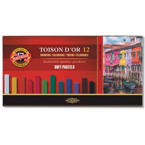 KOH-I-NOOR SOFT PASTELL FIRKANTET8582 12 FARGER