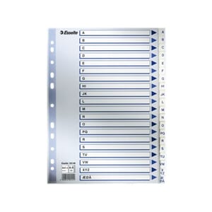 REGISTER A4 MAXI A-Å HVIT PLAST