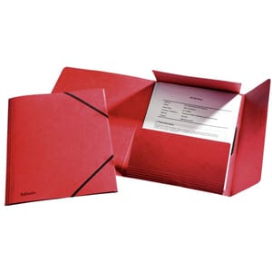 STRIKKMAPPE A4 3 KLAFFER RØD ESSELTE