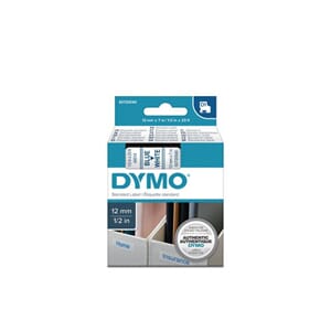 TAPE DYMO D1 POLY 12MMX7M BLÅ/HVIT BB1