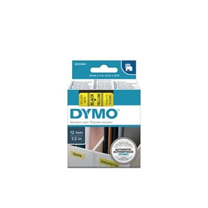 TAPE DYMO D1 SORT/GUL 12MM X 7M
