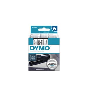 TAPE DYMO D1 SORT/HVIT 9MM X 7M