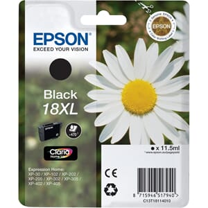 BLEKK EPSON 18XL SORT C13T18114010