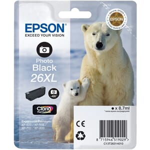 BLEKK EPSON 26XL T2631 FOTO SORT