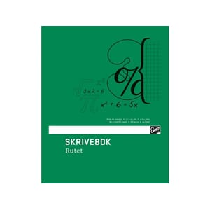 SKRIVEBOK 17X21CM RUT 5X5MM N.STD GRØNN