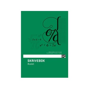SKRIVEBOK A4 RUT 5X5MM N.STD GRØNN EMO