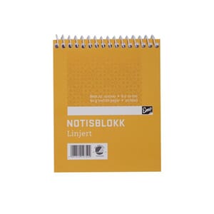 NOTISBLOKK EMO 8X10CM 50BL 60G LINJ SPIRAL