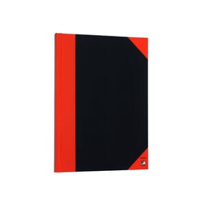 KINABOK A6 96 BLAD 70G SORT/RØD