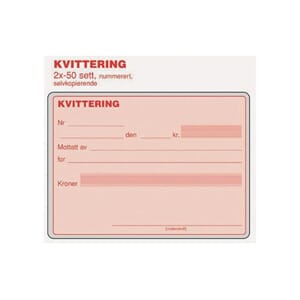 KVITTERING A6L M/1 KOPI 2X50 BL.