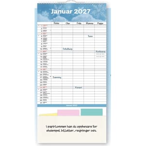 KALENDER 2027 7.SANS FAMILIENS MÅNEDSPLANLEGGER
