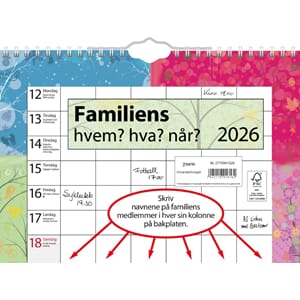 KALENDER 2026 FAMILIENS HVEM, HVA, NÅR SP KA