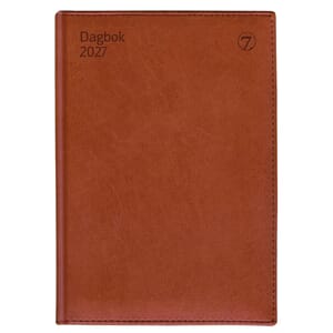 KALENDER 2027 7.SANS DAGBOK A5 M/MND REGISTER BRUN
