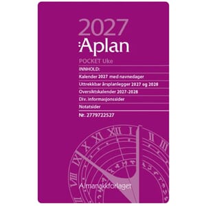 KALENDER 2027 APLAN POCKET UKE ALMANAKKFORLAGET