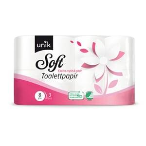 TOALETTPAPIR UNIK SOFT 8RL