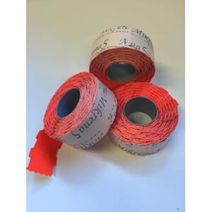 PRISETIKETT 26X16 RØD LIM 2