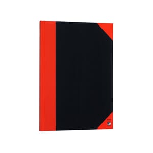 KINABOK A5 96 BLAD 70G SORT/RØD