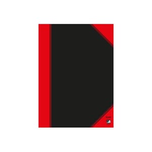 KINABOK A4 96 BLAD 70G SORT/RØD