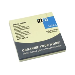 NOTATBLOKK INFO GUL 75X75MM (12)