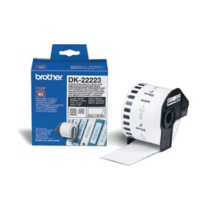 ETIKETT  BROTHER DK-22223 50MMX30,8M SORT PÅ HVIT PAPIR