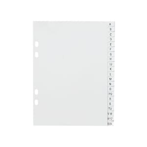 REGISTER PP-PLAST A5 A-Å HVIT