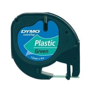 TAPE DYMO LETRATAG PLAST GRØNN