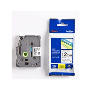 TAPE P-TOUCH TZ 12MM SORT / HVIT TZE-231 8M