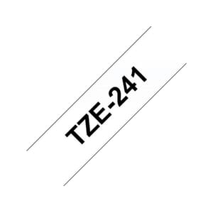TAPE P-TOUCH TZ 18MM SORT / HVIT TZE-241