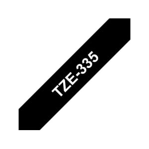 TAPE P-TOUCH TZ 12MM HVIT/SORT TZE-235