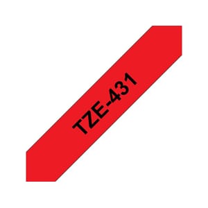 TAPE P-TOUCH TZ 12MM SORT / RØD TZE-431 8,