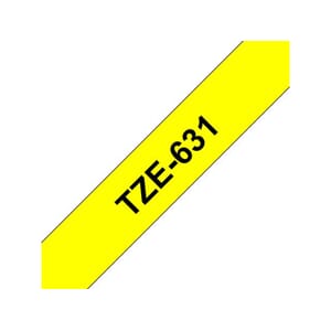 TAPE P-TOUCH  TZ 12MM SORT / GUL  TZE-631