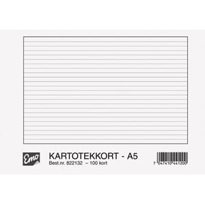 KARTOTEKKORT A5 LINJ (100)