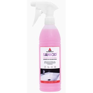 SANICID SPRAY -RENGJØR OG DESINFISERER 0,6L FERDIGBLANDET