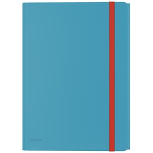 STRIKKMAPPE A4 MED LOMME BLÅ