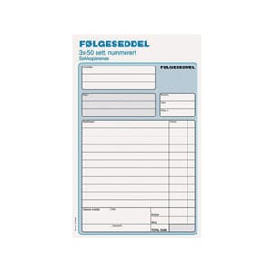 FØLGESEDDEL EMO A5 SELVKOPI 3x50 SETT NUMMERERT