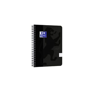 NOTATBOK OXFORD TOUCH A5+ 90GR RUTE SORT