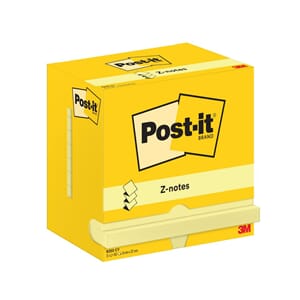 NOTATBLOKK POST-IT Z-BLOKK 76x127MM (12) GUL