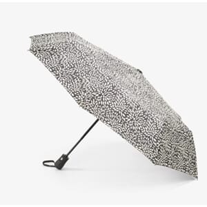 PARAPLY SORT M/MØNSTER DROPS EXCLUSIVE SAMMENLEGG ÅPNE/LUKKE