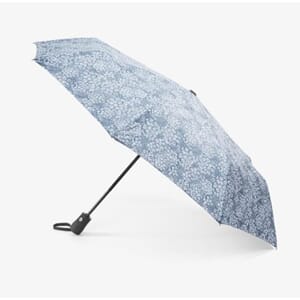 PARAPLY BLÅ M/MØNSTER DROPS EXCLUSIVE SAMMENLEGGB ÅPNE/LUKKE