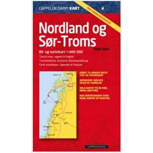 KART NORDLAND OG SØR-TROMS 1:400000 CAPPELEN DAMM 2020-2021