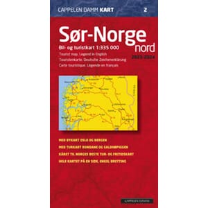 KART SØR-NORGE NORD 2023-2024 1:335000