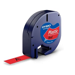 TAPE DYMO LETRATAG PLAST RØD