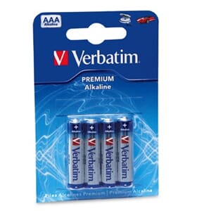 BATTERI AAA / LR03 (4) VERBATIM ALKALINE 1,5V