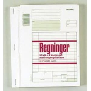 REGNINGSBLOKK A5 M/2 KOPIER 3X50 SELVKOP. SELGES ENKELTVIS