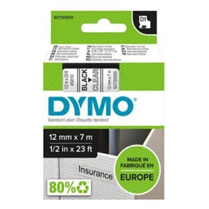 TAPE DYMO D1 SORT/KLAR 12MMX7M