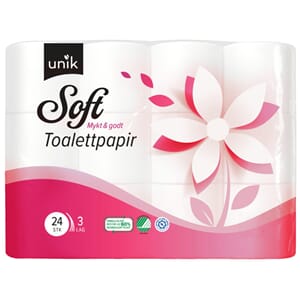 TOALETTPAPIR SOFT UNIK 3LAGS 21,4 (24)