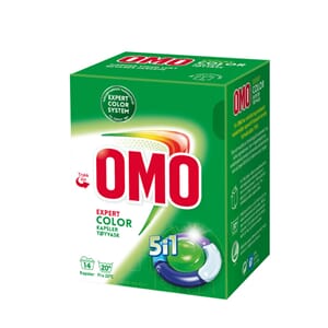 OMO COLOR VASKEKAPSLER 5 I 1 (14 STK)