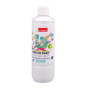 SKOLEMALING HVIT 500ML BRUYNZEEL POSTER PAINT TEMPERA