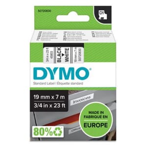 TAPE DYMO D1 SORT/HVIT 19MM X 7M
