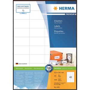 ETIKETT HERMA PREMIUM A4 52,5x29,7 MM (4000)